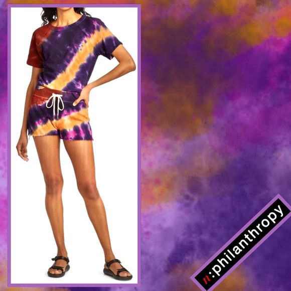n:Philanthropy Rum Tie-Dye Deconstructed
Shorts in Purple, Red & Gold (Rust) - Picture 5 of 8